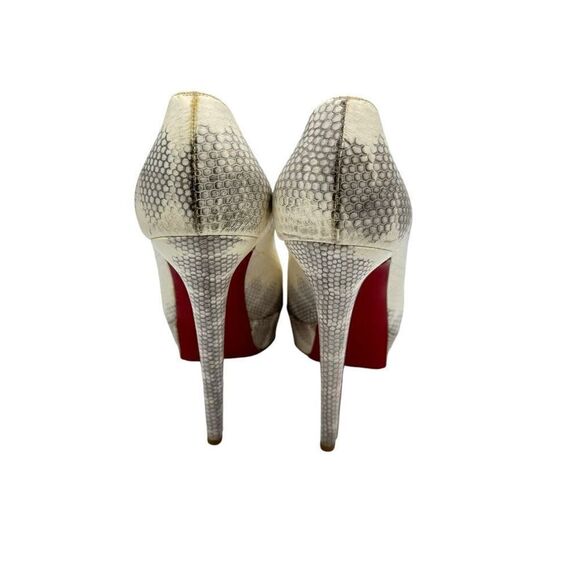 Christian Louboutin Roccia Watersnake Bianca 140 Platform Pumps Size 8.5 - Picture 4 of 13
